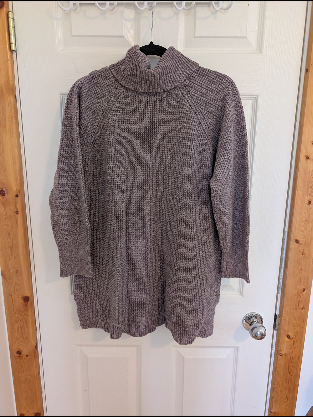 Turtleneck Tunic Sweater in Taupe